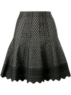 трикотажная юбка с резным узором Alexander McQueen
