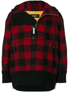 свитер в клетку с капюшоном  Dsquared2