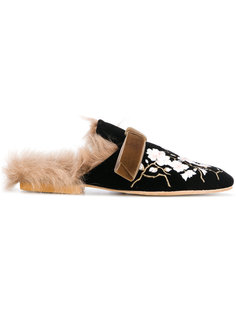 lamb fur lined slippers Gia Couture