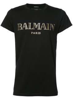 футболка с заплаткой с логотипом Balmain