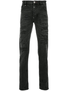 прямые джинсы с эффектом поношенности Philipp Plein
