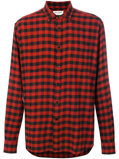 классическая рубашка в клетку  Saint Laurent