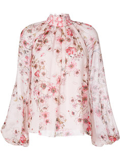 блузка с высокой горловиной в цветочный узор Giambattista Valli