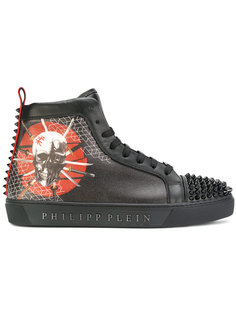 хайтопы с заклепками и принтом черепа  Philipp Plein