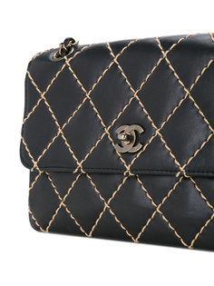стеганая сумка на плечо с двойным клапаном и логотипом CC Chanel Vintage