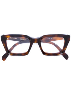tortoiseshell square frame glasses Céline Eyewear