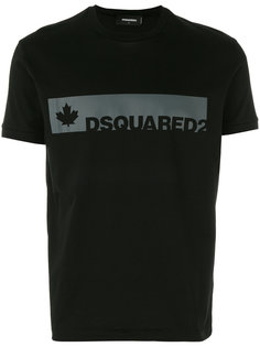 футболка с сине-зеленым логотипом Dsquared2