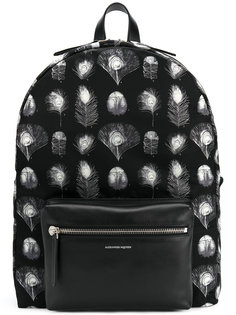 peacock feather print backpack Alexander McQueen