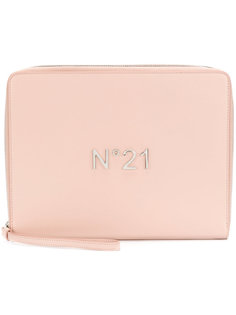 logo plaque zipped clutch Nº21