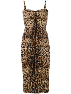 приталенное платье с присборенной отделкой Dolce & Gabbana