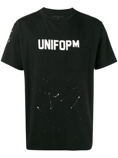 футболка с эффектом разбрызганной краски и принтами Uniform Experiment