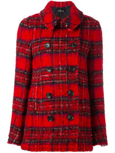 пиджак в шотландскую клетку с необработанными краями Comme Des Garçons Vintage