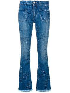 расклешенные джинсы с вышитыми взездами Stella McCartney