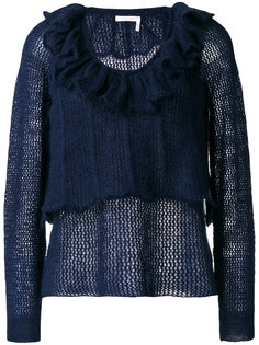 свитер с оборками на вырезе See By Chloé