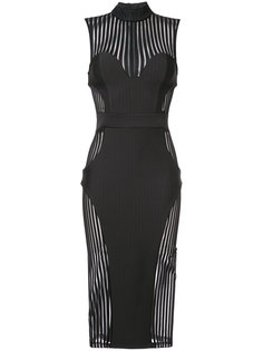 приталенное платье с прозрачной панелью Zhivago