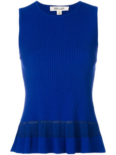 ребристый топ с баской Diane Von Furstenberg
