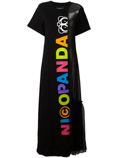 платье макси с принтом логотипа Nicopanda