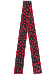 шарф с принтом сердец Red Valentino