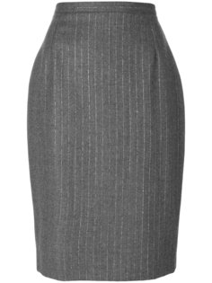прямая юбка в полоску металлик Yves Saint Laurent Vintage