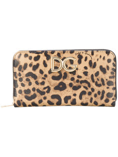 кошелек на молнии с леопардовым принтом Dolce & Gabbana