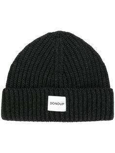logo patch knitted beanie Dondup