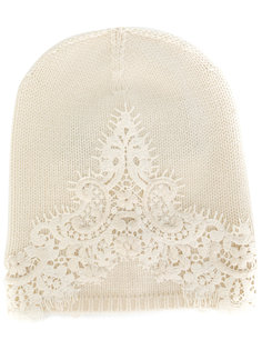 lace insert knitted beanie Ermanno Scervino