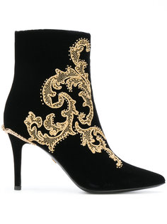 embroidered snake ankle boots Roberto Cavalli