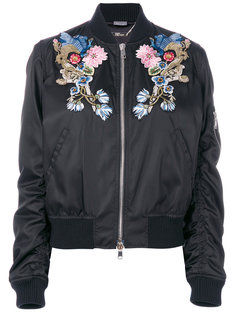 куртка-бомбер  с цветочной вышивкой Alexander McQueen