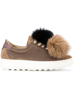 Madeleine fox fur pom-pom sneakers Philippe Model