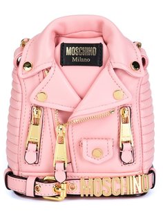 рюкзак мини в виде байкерской куртки  Moschino