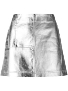 джинсовая юбка с металлическим блеском Paco Rabanne