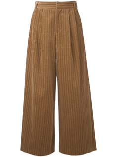 широкие брюки из вельвета с косичками Muveil