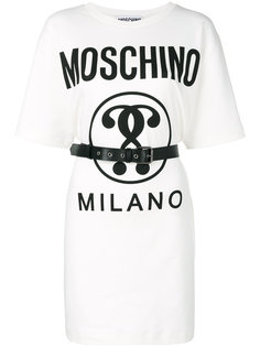 платье-футболка с принтом на груди Moschino