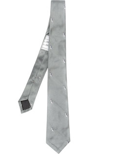 галстук с вышивкой пингвинов Thom Browne