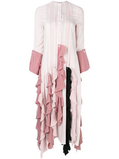 платье в полоску с оборками  J.W.Anderson