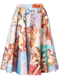 юбка с принтом в стиле ренессанса Moschino