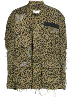 джинсовая куртка с леопардовым принтом  R13