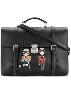 military designers patch briefcase Dolce & Gabbana