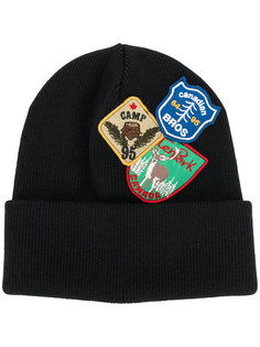 patch embroidered beanie hat Dsquared2