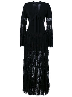 макси платье с кружевными вставками Elie Saab
