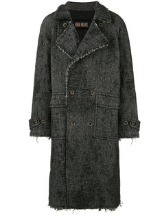 двубортное пальто с потертой отделкой Uma Wang