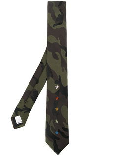 галстук со звездами и камуфляжным принтом Valentino