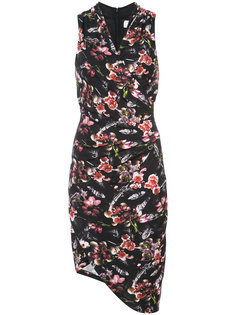 asymmetric floral wrap dress Nicole Miller