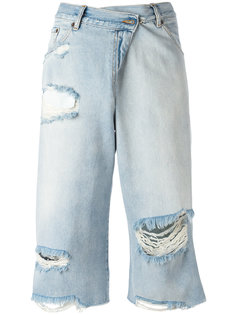 рваные джинсовые шорты Mm6 Maison Margiela