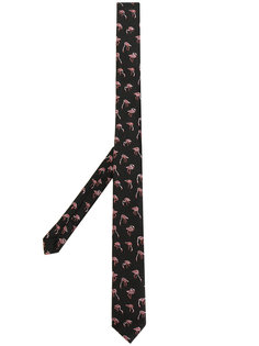 галстук с вышивкой фламинго Saint Laurent