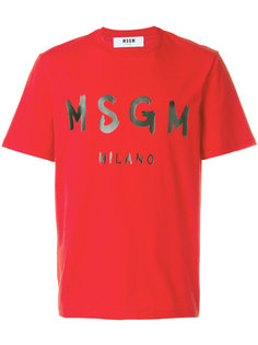 футболка с принтом логотипа MSGM