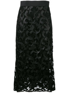 кружевная юбка длины миди Dolce & Gabbana