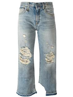 джинсы с потертой отделкой R13