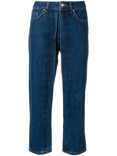 укороченные джинсы с декоративной плиссировкой Aalto
