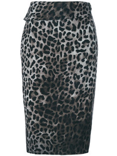 юбка с запахом и леопардовым принтом  Tom Ford